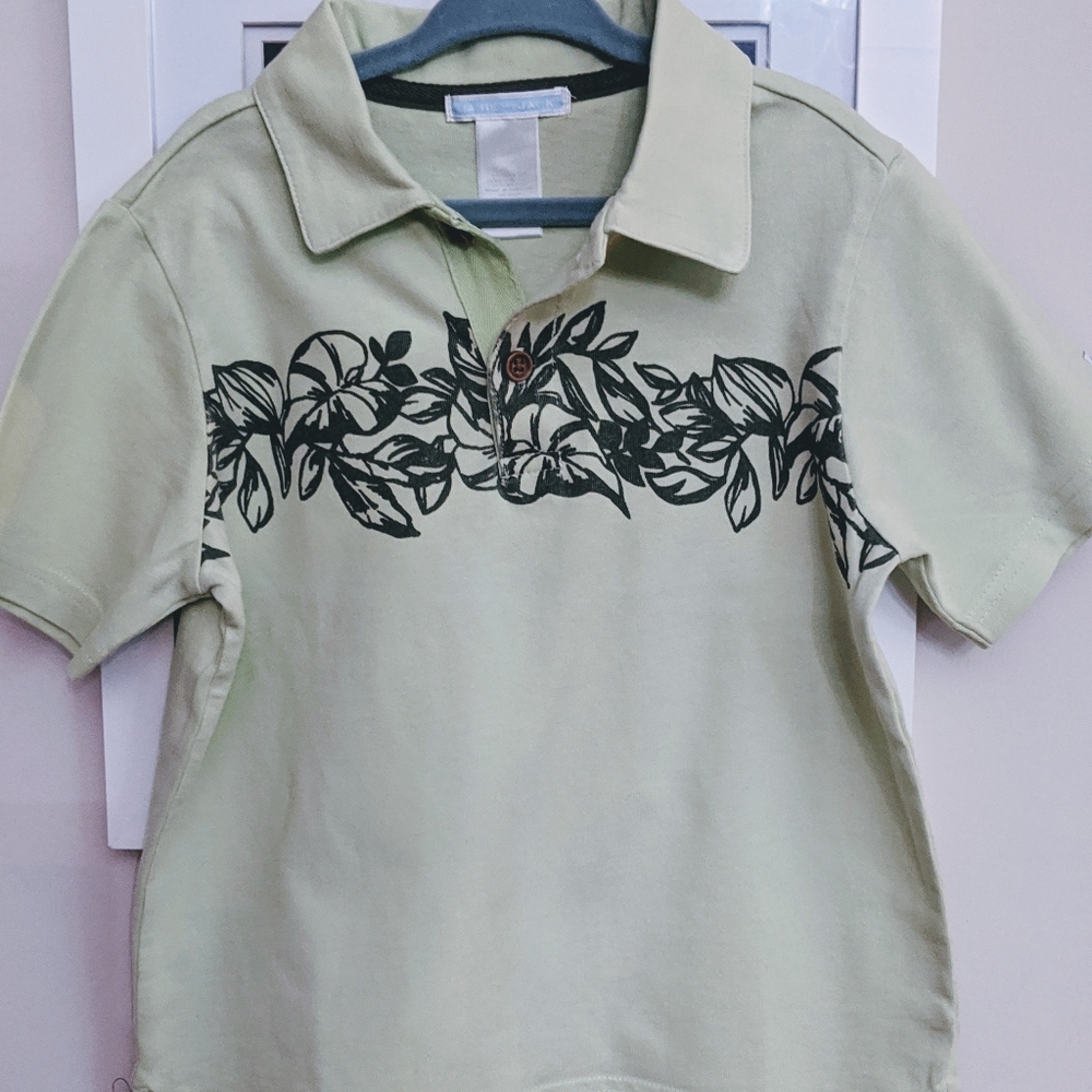 Janie and Jack Pastel Green Pollo Shirt Size 4